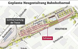 So sehen die Pl&auml;ne der Stadt Krautheim zur Neugestaltung des Areals aus. Grafik: HSt