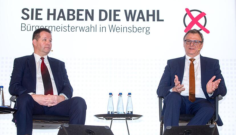 Beim Stimme-Wahlforum schenkten sich Stefan Thoma (rechts) und Lutz Ronneburg nichts. Bei einer Klage gegen Fehler bei der Bürgermeisterwahl hat ein Gericht Lutz Ronneburg nun recht gegeben.
Foto: Archiv/Berger Beim Stimme-Wahlforum schenkten sich Stefan Thoma (rechts) und Lutz Ronneburg nichts. Bei einer Klage gegen Fehler bei der Bürgermeisterwahl hat ein Gericht Lutz Ronneburg nun recht gegeben.
Foto: Archiv/Berger