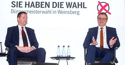 Beim Stimme-Wahlforum schenkten sich Stefan Thoma (rechts) und Lutz Ronneburg nichts. Jetzt beschäftigt die Bürgermeisterwahl ein Gericht.