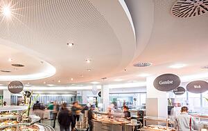 Das Audi-Betriebsrestaurant in Neckarsulm ist rund 2000 Quadratmeter gro&szlig;.
Foto: Matthias Stark