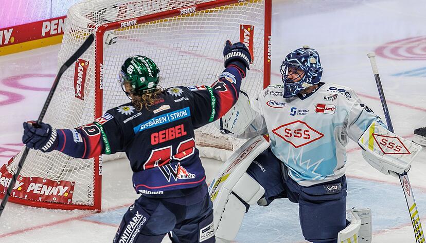 Korbinian Geibel steuerte das 2:0 zum Sieg der Eisbären Berlin gegen Dresden bei. Korbinian Geibel steuerte das 2:0 zum Sieg der Eisbären Berlin gegen Dresden bei.