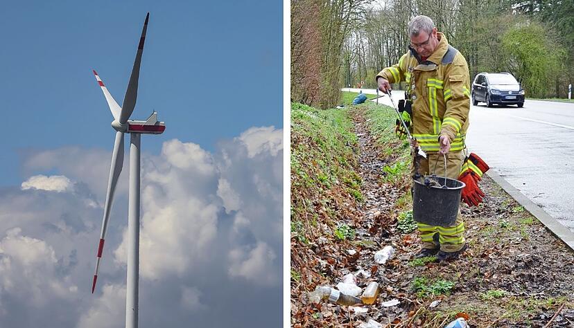 Der Jagdpächter hat zu einer Putzete im Stöckacher Wald gerufen. Hier könnten bald ein Windpark stehen. Der Jagdpächter hat zu einer Putzete im Stöckacher Wald gerufen. Hier könnten bald ein Windpark stehen.
