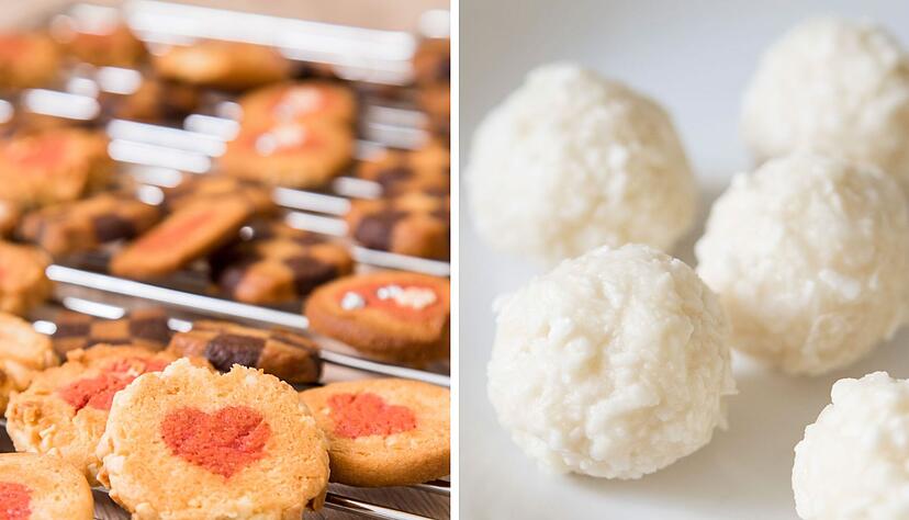 Ob Fertigteig (links) oder Kokosmakronen: Das Zubereiten von Weihnachtsgeb&auml;ck kann auch ohne gro&szlig;en Aufwand gelingen.