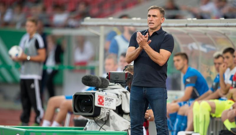 Trainer Stefan Kuntz konnte zum Einstand mit der U21 einen Testsieg gegen die Slowakei feiern. Foto: Swen Pförtner