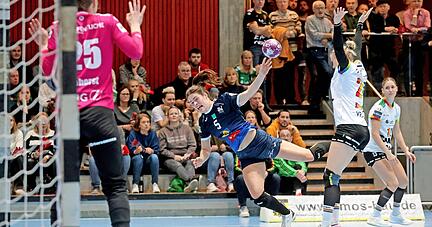 Amber Verbraeken und die Sport-Union Neckarsulm waren gegen die Vipers nicht zu halten − und belohnten sich mit dem ersten Bundesliga-Sieg der Saison.
Foto: Ralf Seidel