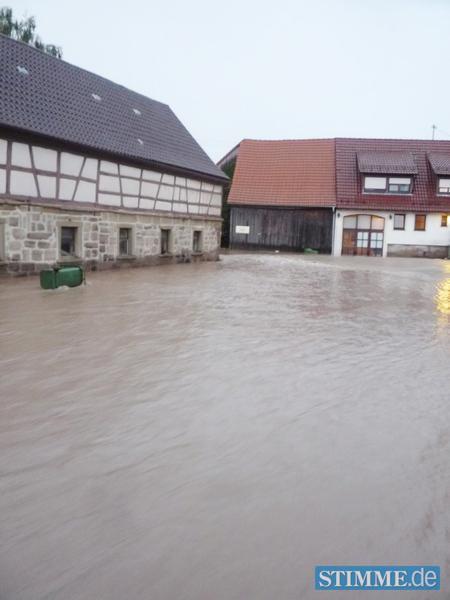 Überflutungen in Neuenstein-Obersöllbach Überflutungen in Neuenstein-Obersöllbach