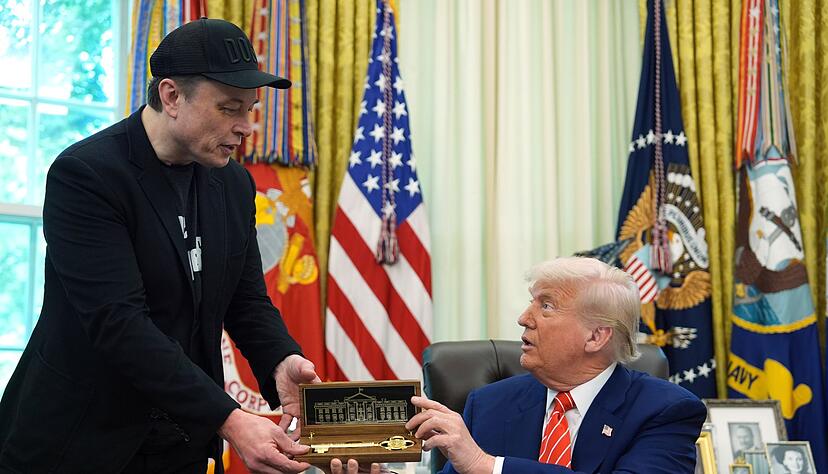 US-Präsident Donald Trump und Elon Musk. US-Präsident Donald Trump und Elon Musk.