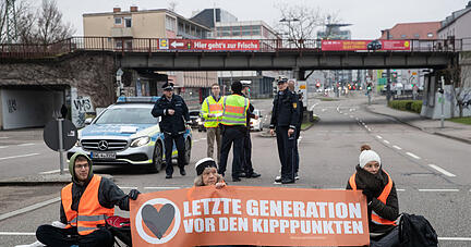 Blockade-Aktion der "Letzten Generation" in Heilbronn