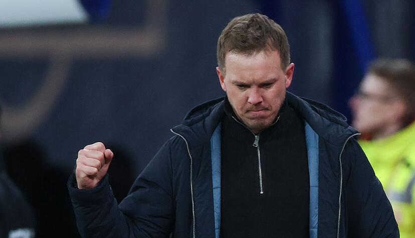 Julian Nagelsmann jubelt über einen Treffer.