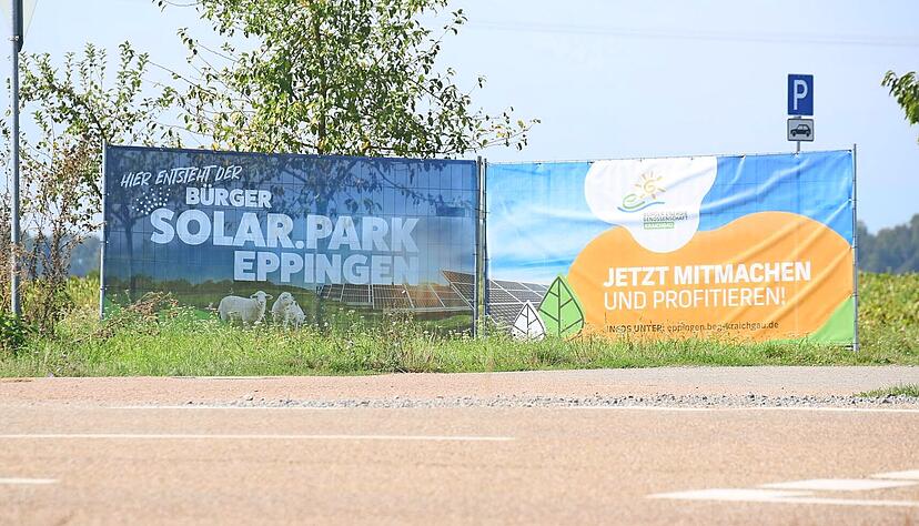 Mit diesen Plakaten wirbt die Bürgerenergiegenossenschaft um Mitglieder und Unterstützer. Foto: Franz Theuer Foto: Theuer, Franz Mit diesen Plakaten wirbt die Bürgerenergiegenossenschaft um Mitglieder und Unterstützer. Foto: Franz Theuer Foto: Theuer, Franz