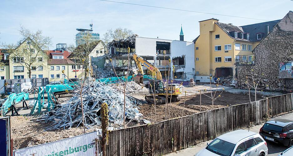 Abrissarbeiten auf dem Dinkelacker-Areal