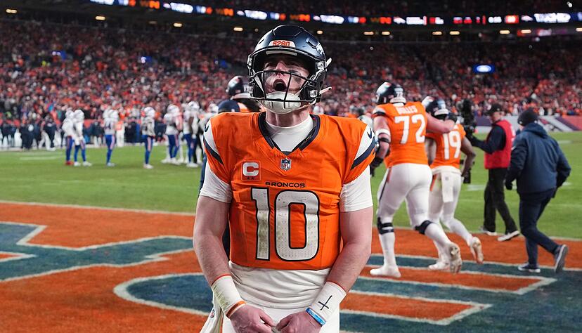 Bo Nix hat die Broncos zum ersten Playoff-Erfolg seit dem Super-Bowl-Sieg vor zehn Jahren geführt. Bo Nix hat die Broncos zum ersten Playoff-Erfolg seit dem Super-Bowl-Sieg vor zehn Jahren geführt.