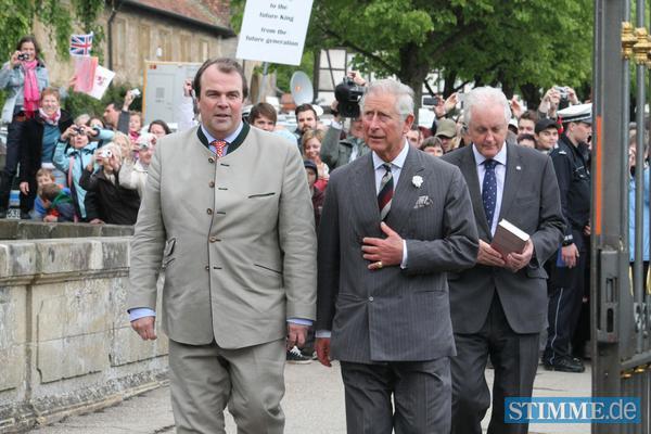 Prinz Charles mit Schlossherr Philipp Fürst zu Hohenlohe-Langenburg.