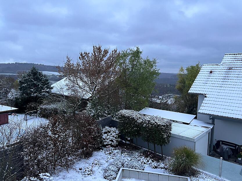 In Roigheim ist der erste Schnee gefallen.