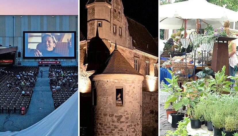 Ob Open-Air-Kino in Heilbronn (von links), Comedy auf Burg Stettenfels in Untergruppenbach oder Kräutermarkt in Mosbach: Am kommenden Wochenende ist wieder einiges los.
