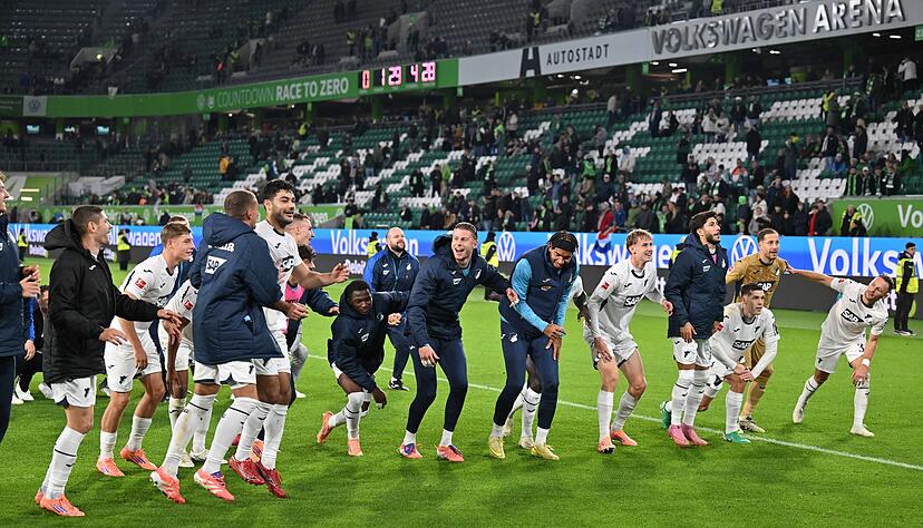 Hoffenheimer Jubel in Wolfsburg.