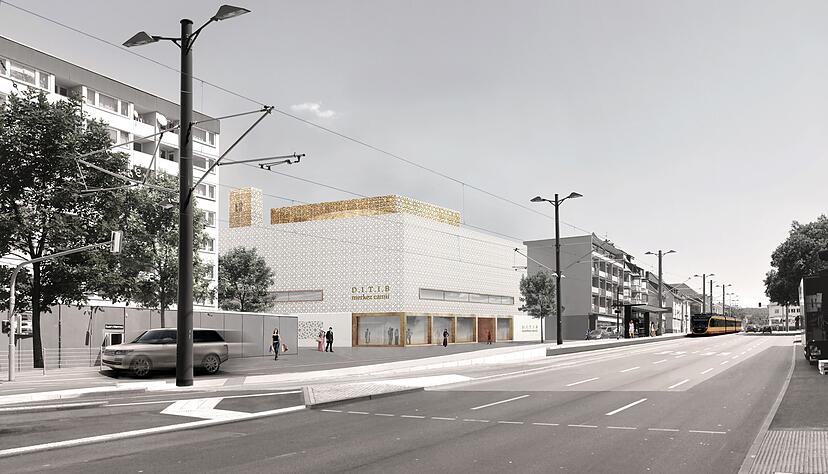 Die Visualisierung zeigt das Siegermodell eines Architekturwettbewerbs für eine neue Ditib-Moschee an der Weinsberger Straße/Paulinenstraße.
Foto: Archiv/Mugler Die Visualisierung zeigt das Siegermodell eines Architekturwettbewerbs für eine neue Ditib-Moschee an der Weinsberger Straße/Paulinenstraße.
Foto: Archiv/Mugler