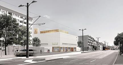 Die Visualisierung zeigt das Siegermodell eines Architekturwettbewerbs für eine neue Ditib-Moschee an der Weinsberger Straße/Paulinenstraße.
Foto: Archiv/Mugler