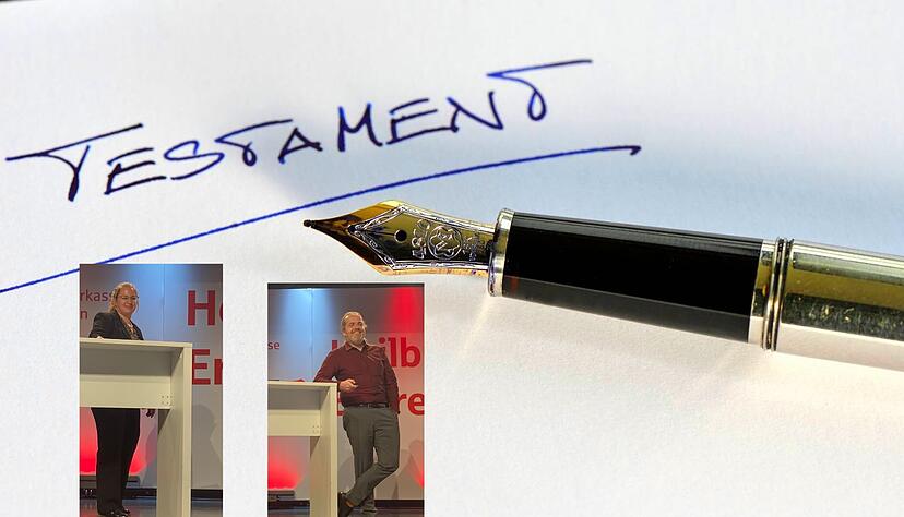 Bezirksnotarin Anja Kunz (links) und Notar Steffen Seybold sprechen bei den Erbrechttagen der Kreissparkasse Heilbronn &uuml;ber Fallstricke beim Testament. Die Heilbronner Stimme ist Medienpartner.