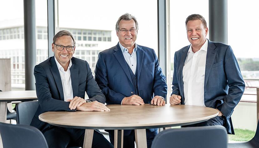 Die Gesch&auml;ftsf&uuml;hrer Marcel Kiessling (von links), Peter Gabriel und Ralf Schubert sind zufrieden mit dem Gesch&auml;ftsjahr 2024.