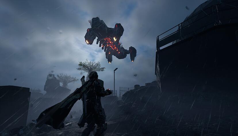 Truppentransporter landet in «Helldivers 2». Truppentransporter landet in «Helldivers 2».