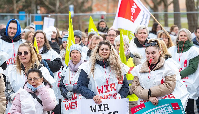 Warnstreik am SLK-Klinikum Gesundbrunnen