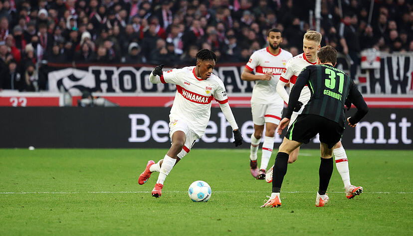 Justin Diehl wurde in der 70. Minute beim VfB Stuttgart eingewechselt. Der erste Einsatz seit dem 15. Dezember 2024.