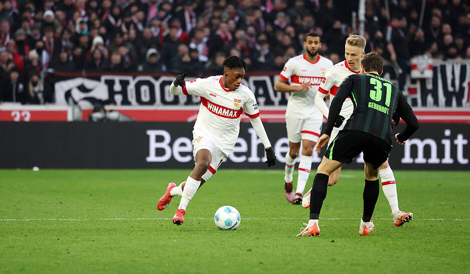 Justin Diehl wurde in der 70. Minute beim VfB Stuttgart eingewechselt. Der erste Einsatz seit dem 15. Dezember 2024.