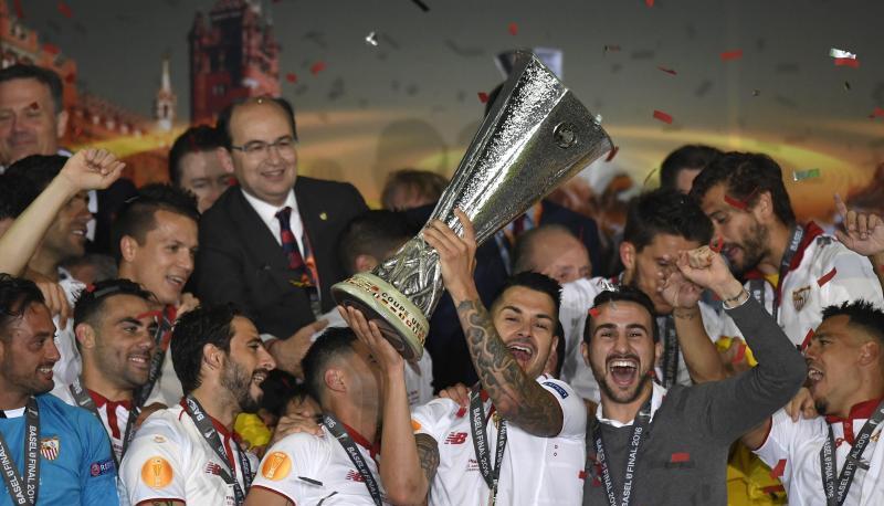 Der FC&nbsp;Sevilla gewann zum dritten Mal in Serie die Europa League. Foto: Laurent Gillieron