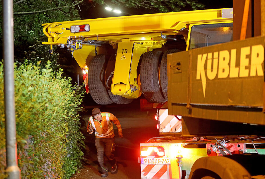 Schwertransport durch Heilbronn