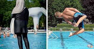 Burkinis im Freibad sollte aus geeigneten Textilien bestehen. Das gilt auch für Shorts.