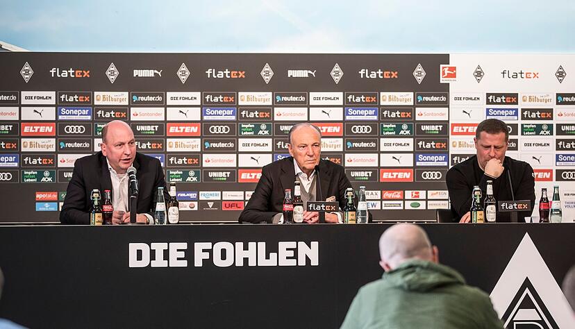 Max Eberl (r) h&ouml;rt nach fast einem Vierteljahrhundert als Fu&szlig;ball-Profi und -Funktion&auml;r bei Borussia M&ouml;nchengladbach auf.