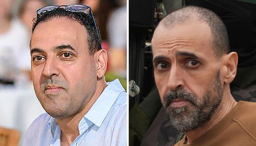 Eli Scharabi auf einem undatierten Bild vor der Entführung und bei seiner Freilassung aus der Geiselhaft. Eli Scharabi auf einem undatierten Bild vor der Entführung und bei seiner Freilassung aus der Geiselhaft.