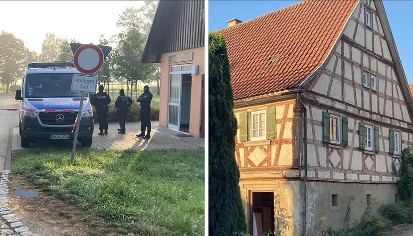 Im Kupferzeller Ortsteil Hesselbronn läuft am Mittwochmorgen eine großangelegte Razzia gegen Rechtsextremisten. Im Kupferzeller Ortsteil Hesselbronn läuft am Mittwochmorgen eine großangelegte Razzia gegen Rechtsextremisten.