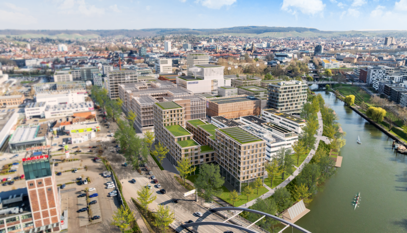 Mit der Erweiterung West rückt der Bildungscampus an den Neckar. Mit der Erweiterung West rückt der Bildungscampus an den Neckar.