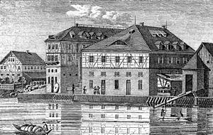 Die erste chemische Fabrik Württembergs wurde 1801 in Heilbronn gegründet, die Firma Georg Friedrich Rund. Die Arbeit dort war gesundheitsgefährdend, was der Arzt Louis Bochardt nachwies. Eine Lithografie von 1830.
Fotos: Stadtgalerie Heilbronn Die erste chemische Fabrik Württembergs wurde 1801 in Heilbronn gegründet, die Firma Georg Friedrich Rund. Die Arbeit dort war gesundheitsgefährdend, was der Arzt Louis Bochardt nachwies. Eine Lithografie von 1830.
Fotos: Stadtgalerie Heilbronn