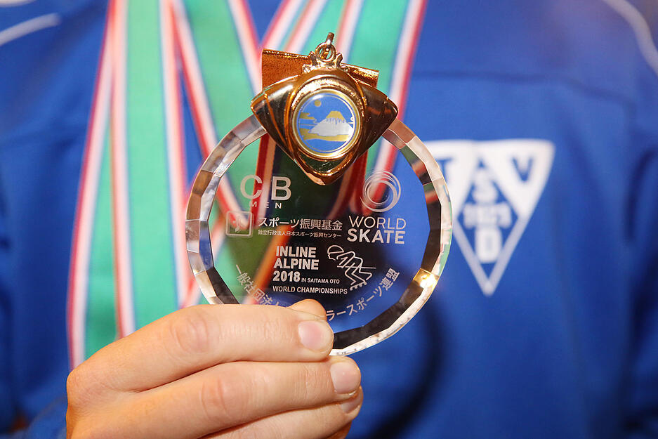 Empfang dreifacher Inline-Weltmeister J&ouml;rg Bertsch in Degmarn
