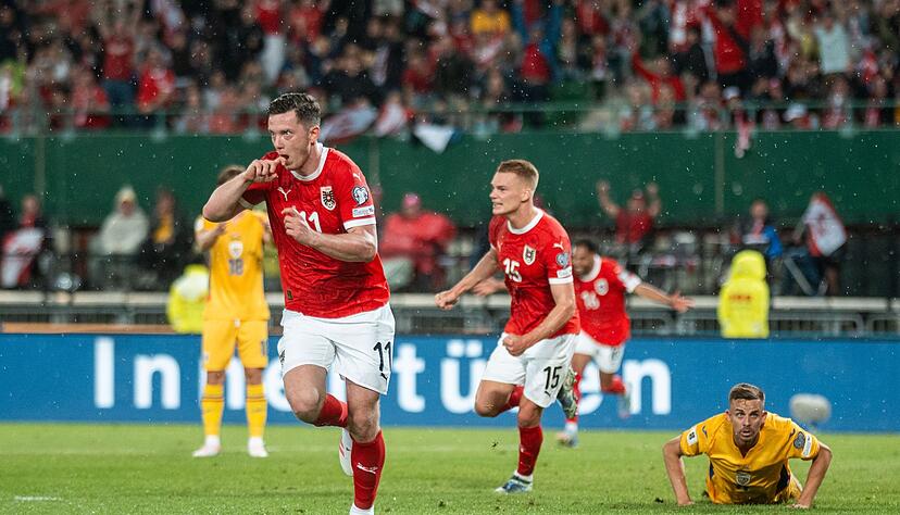 Freiburgs Michael Gregoritsch sorgte für Österreichs 1:0-Führung. Freiburgs Michael Gregoritsch sorgte für Österreichs 1:0-Führung.