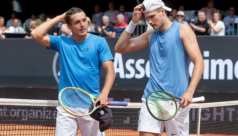 Im Finale unterlegen: Jakob Schnaitter (links) und Mark Wallner beim Neckar-Cup 2024 in Heilbronn.