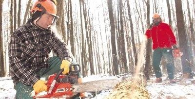 Beim Motors&auml;genkurs in Grombach: Helmut Baur aus Erlenbach (links) und Rudolf M&uuml;ller aus Bad Rappenau.Foto: Marc Schmerbeck