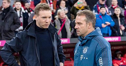 Wie Bayern-Trainer Flick (r) soll auch Nagelsmann um Aufl&ouml;sung seines Vertrages gebeten haben.