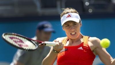 Andrea Petkovic gewinnt ihr Spiel gegen Anna Ivanovic.