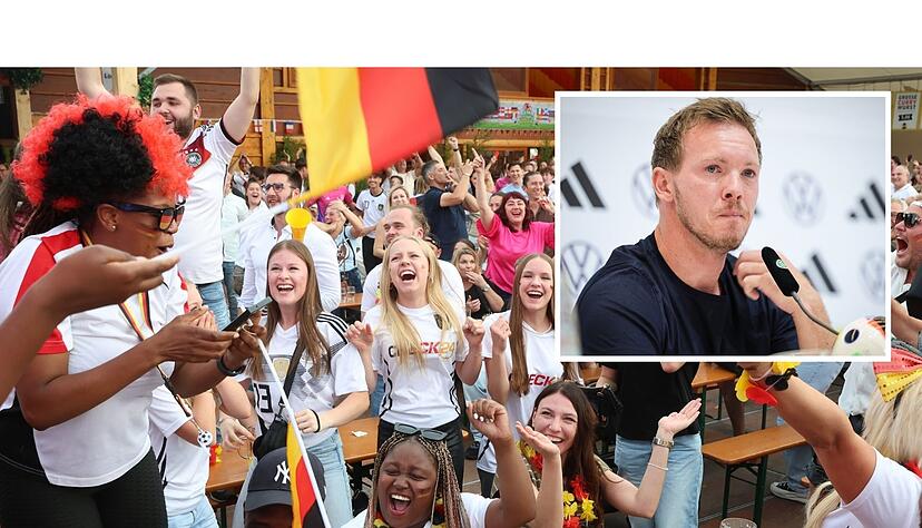 Fußball-Fans feiern in Heilbronn. Bundestrainer Nagelsmann kämpft mit den Tränen bei der Abschluss-Pressekonferenz.