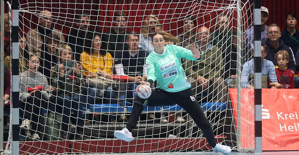 Auch dank zw&ouml;lf Paraden ist Lena Ivancok gegen Union Halle-Neustadt als &bdquo;Spielerin des Spiels&ldquo; ausgezeichnet worden. Gefreut hat sie die Ehrung nicht.