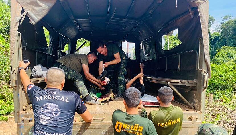 Bei der Explosion einer Landmine wurden vier thail&auml;ndische Soldaten verletzt.