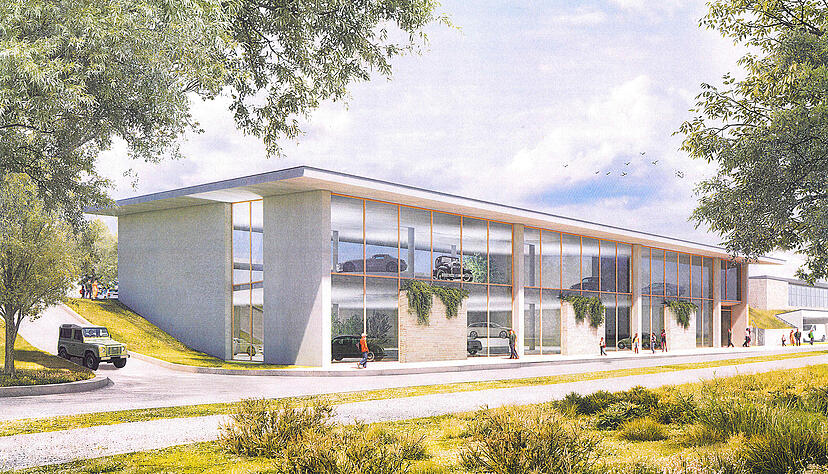 So stellen sich Planer und Investor das Oldtimer-Museum neben dem Neckarsulmer Aquatoll vor.