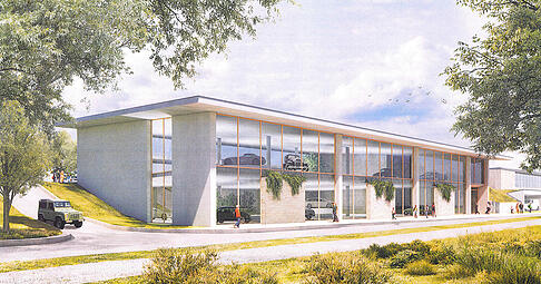 So stellen sich Planer und Investor das Oldtimer-Museum neben dem Neckarsulmer Aquatoll vor.