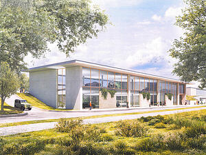 So stellen sich Planer und Investor das Oldtimer-Museum neben dem Neckarsulmer Aquatoll vor.