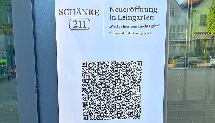 Am Morgen des 1. Mai hing dieses Plakat am Leingartener Rathaus. Der QR-Code funktionierte erstmal nicht wie gewollt.