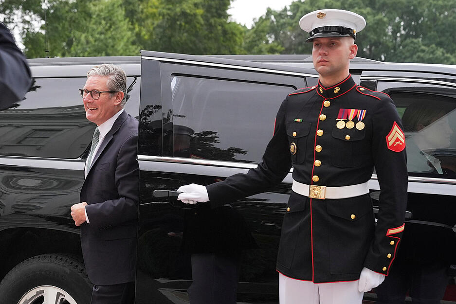 Der britische Premierminister Keir Starmer bei seiner Ankunft zu einem Treffen mit US-Pr&auml;sident Trump und dem ukrainischen Pr&auml;sidenten Selenskyj.